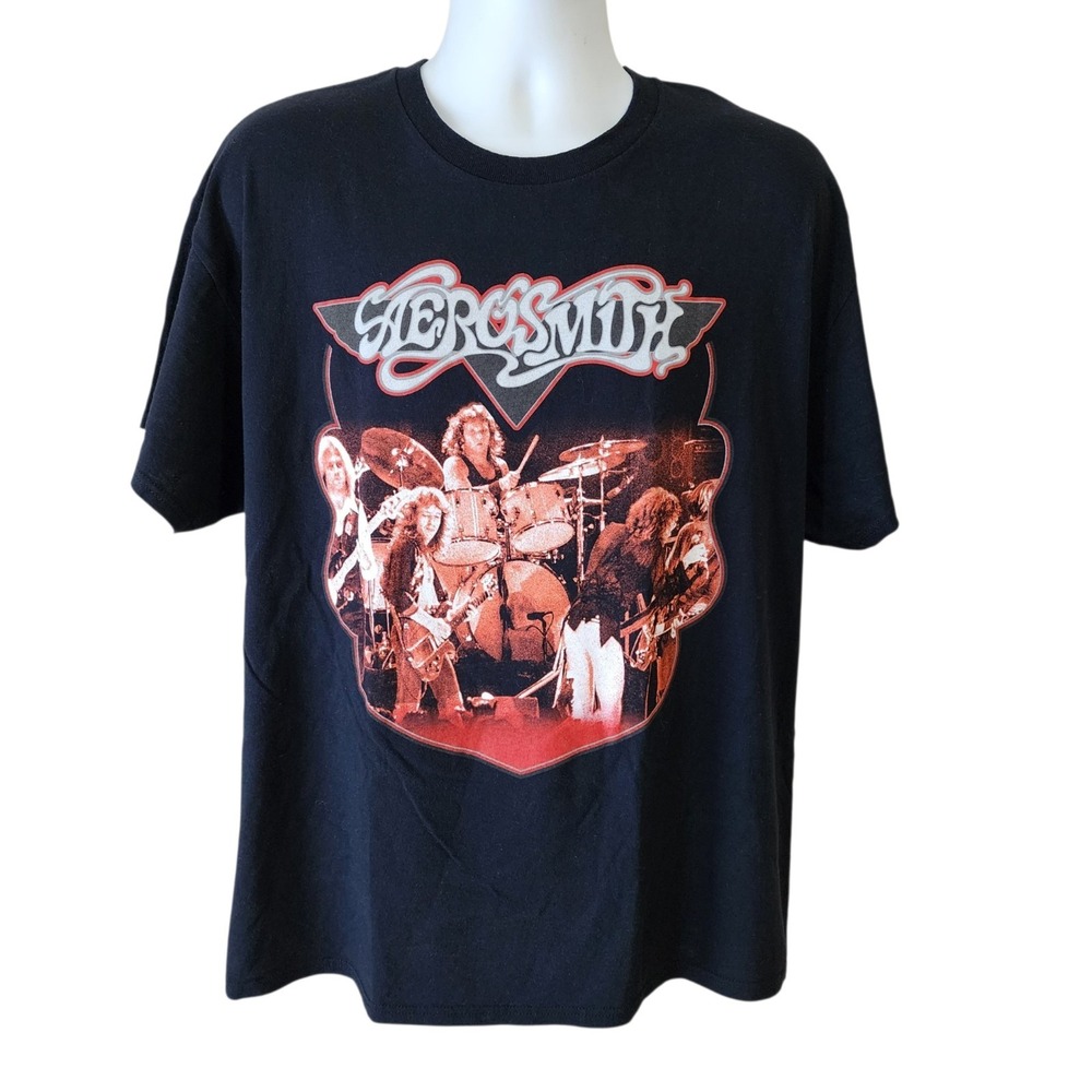 Aerosmith Greatest Hits 2023 Double Sided Graphic T-Shirt Black Men's XL Band